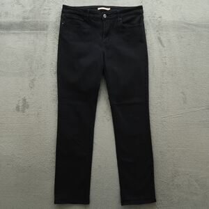 Levi's 714 Jeans Womens Size 31 Black Mid-Rise Straight Denim 30" Inseam Stretch